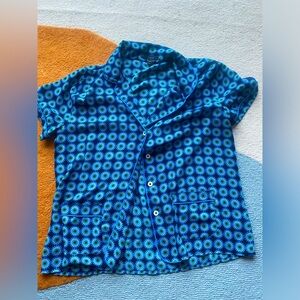 Vintage J Crew short-sleeved shirt - blue pattern 💙